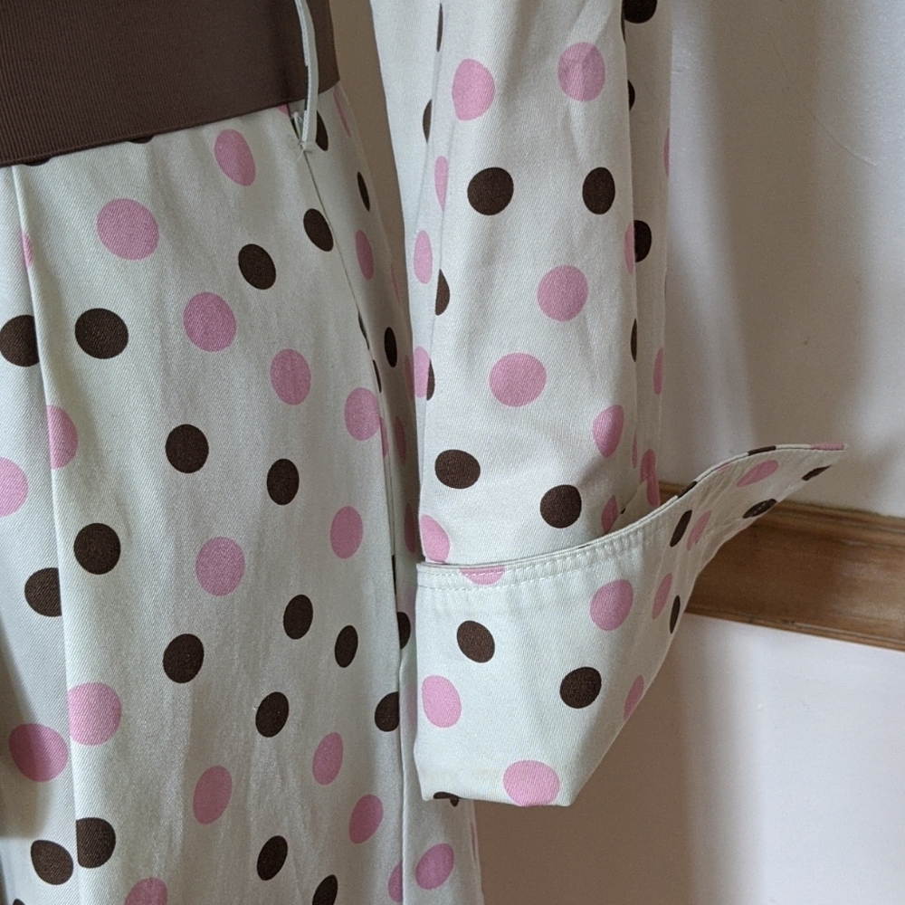 Calvin Tran Polka Dot Trench Coat Size 2 - Picture 3 of 9